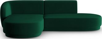 CXL by Christian Lacroix 4-Sitzer Designer Ecksofa Lionel mit Ottomane - Samtbezug Flaschengrün