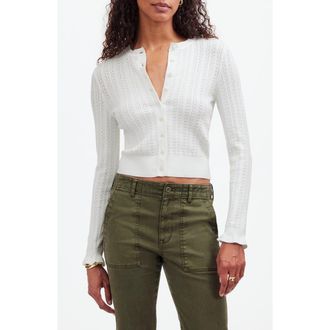 Madewell The Signature Open Knit Cardigan in Frost at Nordstrom Rack, Size Medium