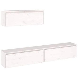 Berkfield Home TV Cabinets 3 pcs White Solid Wood Pine