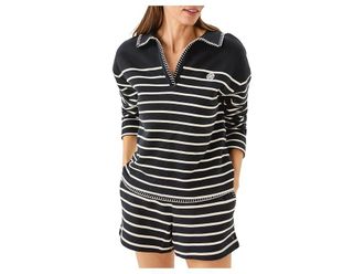 Lilly Pulitzer Corvaya Pullover Womens Sweatshirt Noir Legacy Stripe : MD (Womens 8-10), Cotton
