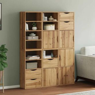 Berkfield Home Side Cabinets 6 pcs ODDA 40x24x79 cm Solid Wood Pine in Brown | Size: 40 x 24 x 79 cm