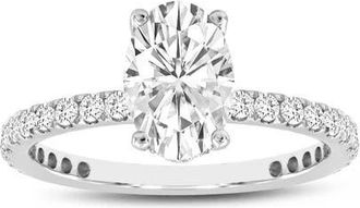 LuvMyJewelry Isidora 14K White Gold Oval Lab Grown Diamond Hidden Halo Engagement Ring - 3.5 Ct at Nordstrom, Size 6.5