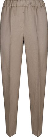 PESERICO Regular Fit Grey Trousers With Subtle Shine Detail