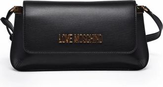 Love Moschino Black Polyurethane Clip Shoulder Bag
