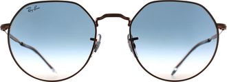 Ray-Ban Round Unisex Polished Rose Gold Blue Gradient RB3565 Jack Metal - One Size