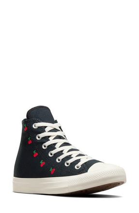 Converse Chuck Taylor All Star High Top Sneaker in Black/Egret/Red at Nordstrom, Size 7.5