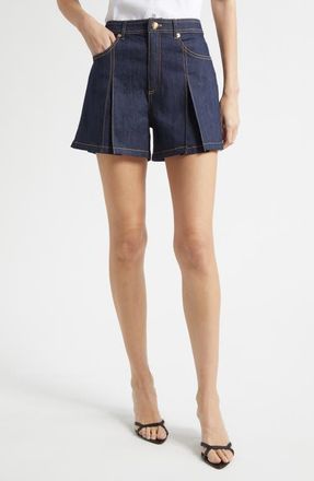 Cinq &agrave; Sept Desi High Waist Denim Shorts in Indigo at Nordstrom, Size 10