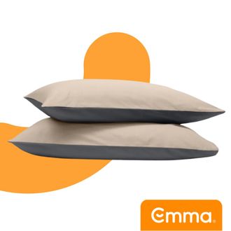 Emma Katoenen Kussenslopen 50x70 cm Wit&Beige