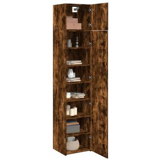 Berkfield Home Slim Storage Cabinet Smoked Oak 45x42.5x225 cm Engineered Wood in Brown