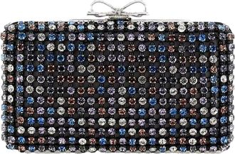 Self Portrait Multi-Crystal Clutch with Removable Chain Strap