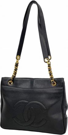 Chanel Black Grained Calfskin Tote Bag (Pre-Owned)
