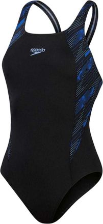 Speedo Dames/Dames Hyper Boom Muscleback &eacute;&eacute;ndelig zwempak (ZWART/BLAUW)