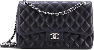 Chanel Classic Double Flap Bag Quilted Lambskin Jumbo shoulder bag - Nero