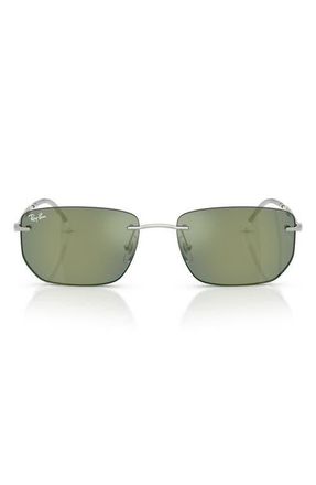 Ray-Ban 56mm Rimless Irregular Sunglasses in Silver at Nordstrom