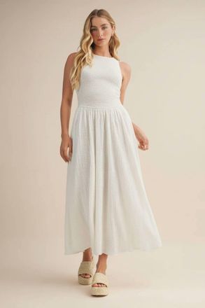 Mustard Seed Mikayla Smocked Tank Maxi Dress In Creamy White