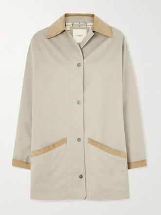 Purdey Giacca In Shell Con Finiture In Velluto A Coste Vita Clipper - Neutri