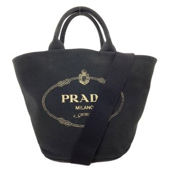 Prada Black Canvas Tote Bag (Pre-Owned)