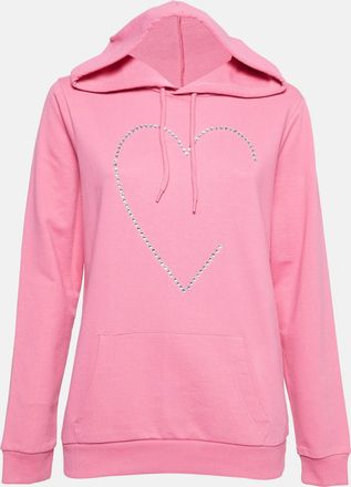 Love Moschino Pink Crystal Embellished Cotton Hoodie