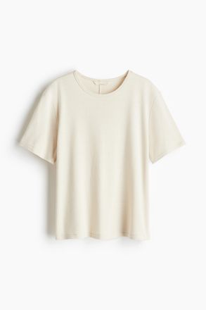 H&M T-Shirt aus Seidenmix - Cremefarben