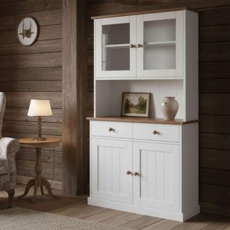 Dmora Aparador Dmccart, Alacena 4 Estantes, 45x90x181h Cm Blanco