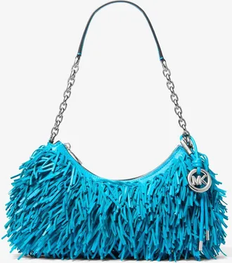 Michael Kors Nolita Medium Fringed Leather Pochette