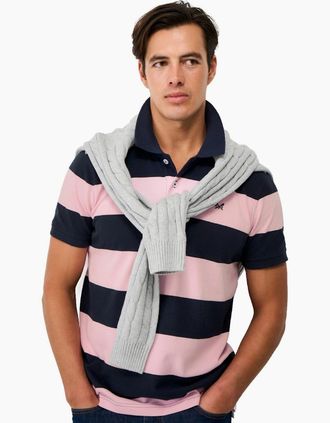 Crew Clothing Mens Crew Clothing Mens Heritage Stripe Short Sleeve Polo Shirt - Navy/Multi - Size: 44