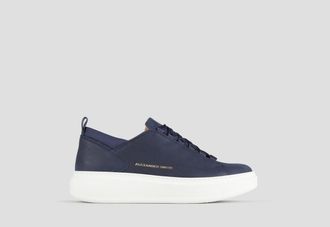 Alexander Smith Wembley Man in blue bottalato nubuck and smooth leather details