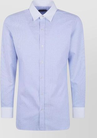 Tom Ford structured contrast collar concealed placket shirt