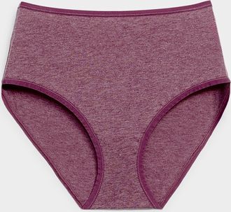 Miiyu Womens Elastic edging high-waist Hipster Panties Organic cotton
