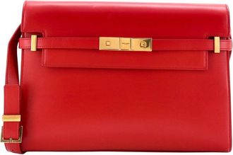 Saint Laurent Red Leather Manhattan Shoulder Bag Medium (Authentic Pre-Loved)