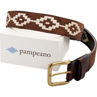 Pampeano Confianza Suede Belt in Tan/cream at Nordstrom, Size 36