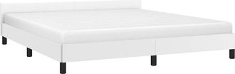vidaXL Vidaxl - Estructura De Cama Con Cabecero Sin Colch&oacute;n Blanco 180x200 Cm
