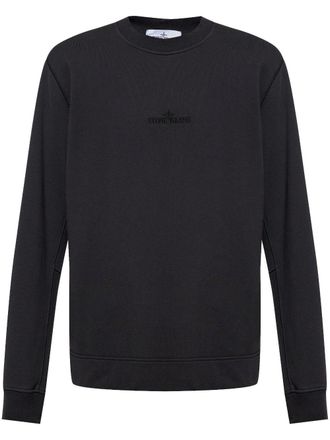 Stone Island Sweater met geborduurd logo - Zwart