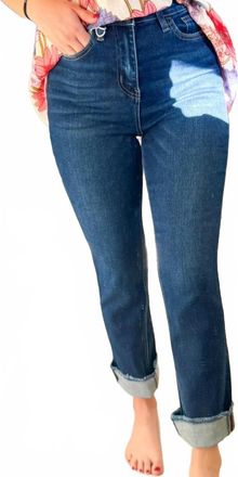 Flying Monkey Growing Light High Rise Vervet Denim Jeans In Dark Blue