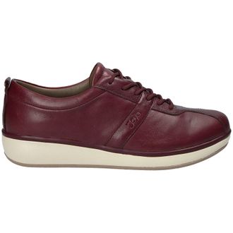 Joya Emma Leather Womens Lace Up Shoes - Dark Red - Size:UK 6.5