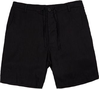 Lords of Harlech Solid Linen Drawstring Short in Black at Nordstrom, Size Xx-Large