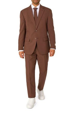 OppoSuits Bold Brown Slim Fit Two-Piece Suit & Tie Set at Nordstrom, Size 50Regular