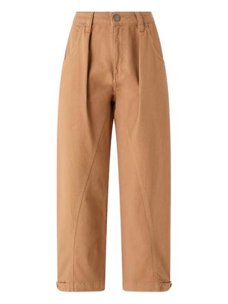 Pinko front-pleats trousers - women - Cotton - 30 - Brown