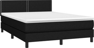 vidaXL Vidaxl - Cama Box Spring Con Colch&oacute;n Tela Negro 140x200 Cm