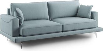 Divani.Store Dorian Sof&aacute; Moderno De Tela Suave Y Antimanchas 198 Cm Azul Claro