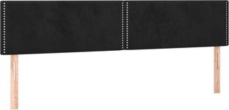 vidaXL Cabecero Con Led De Terciopelo Negro 180x5x78/88 Cm Vidaxl