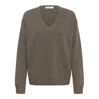 Inwear Monika V-hals - Dames - V-hals truien - Bruin - L - Wol - Truien & Vesten