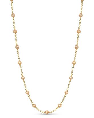 Jewelmak 14K Champagne Pearl & Pearl Necklace