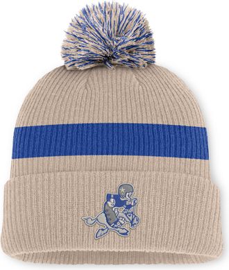 Nike Dallas Cowboys Rewind Peak Nike Mens NFL Cuffed Pom Beanie in Brown | NF160INRV6Z-M17