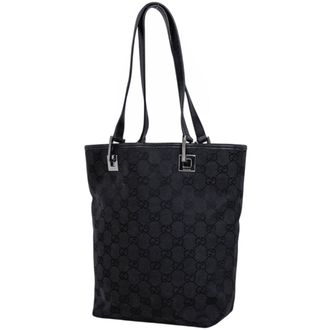Gucci Black Gg Canvas Tote Bag (Pre-Owned)