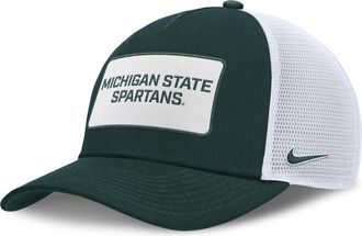 Nike Michigan State On-Field Rise Nike Mens College Trucker Adjustable Hat in Green | NC97024NMST-EST
