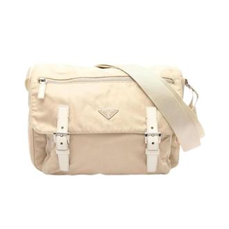 Prada Pre-owned Cross Body Bags, female, Beige, Size: ONE SIZE Pre-owned Nylon Shoulder Bag