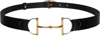 Gucci Horsebit Riem - Dames - Accessoires - Zwart - Maat: 90 CM Leer
