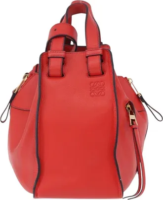 Loewe Hammock Leather Red Leather Handbag (Pre-Owned)