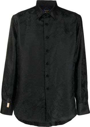Billionaire Boys Club Silver Cut long-sleeved shirt - men - Polyester/Silk - XXXL - Black
